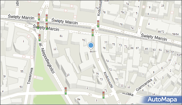 Poznań, Kościuszki Tadeusza, gen., 77, mapa Poznania