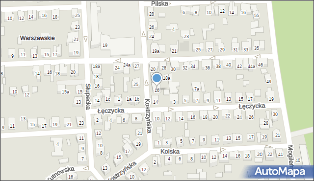 Poznań, Kostrzyńska, 16, mapa Poznania