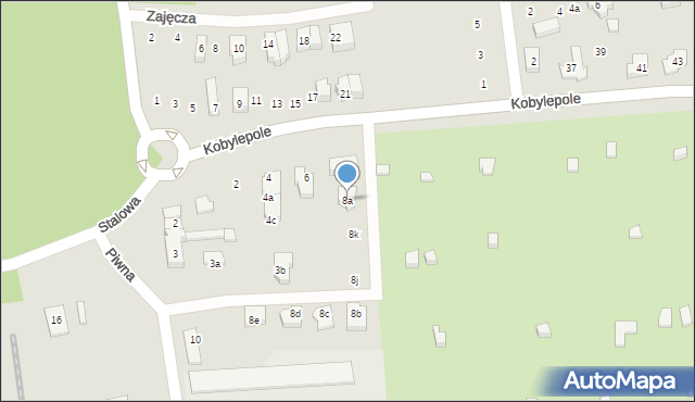 Poznań, Kobylepole, 8a, mapa Poznania