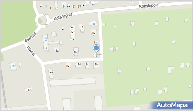 Poznań, Kobylepole, 8j, mapa Poznania