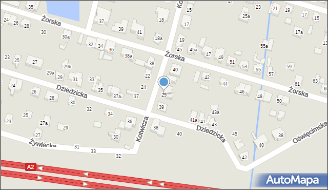 Poznań, Kotwicza Władysława, 25, mapa Poznania