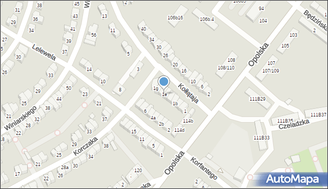 Poznań, Kołłątaja Hugo, 1e, mapa Poznania