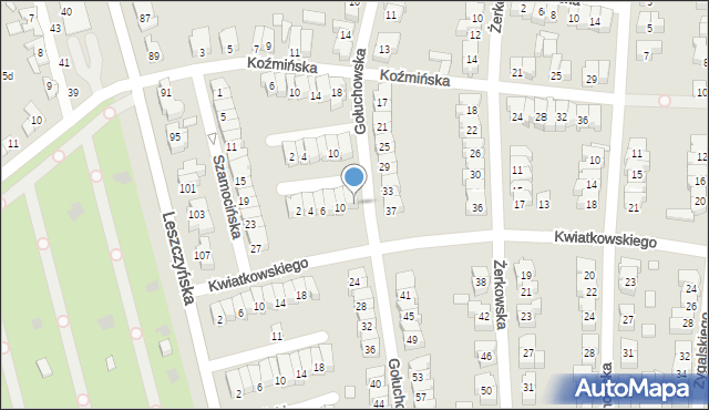 Poznań, Kotlińska, 12, mapa Poznania