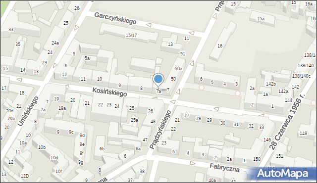 Poznań, Kosińskiego Antoniego, gen., 7a, mapa Poznania