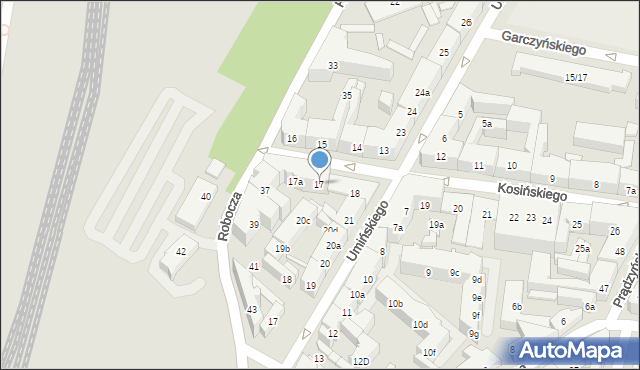 Poznań, Kosińskiego Antoniego, gen., 17, mapa Poznania
