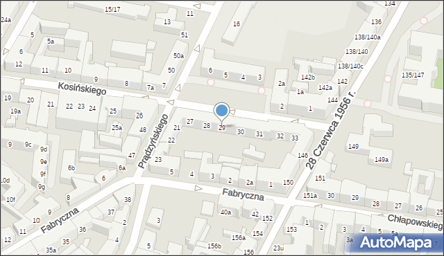 Poznań, Kosińskiego Antoniego, gen., 29, mapa Poznania