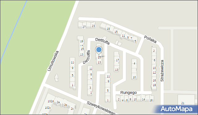 Poznań, Kozłowskiego Władysława, 15, mapa Poznania