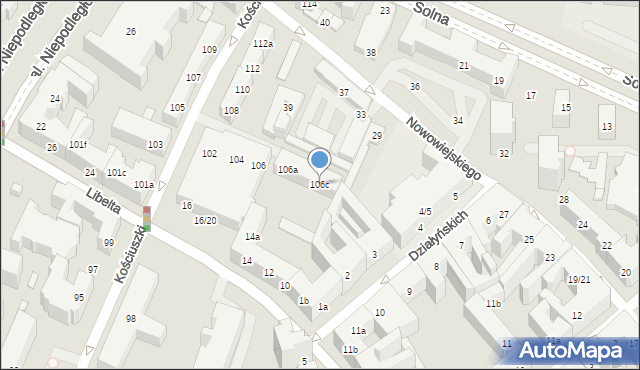 Poznań, Kościuszki Tadeusza, gen., 106c, mapa Poznania
