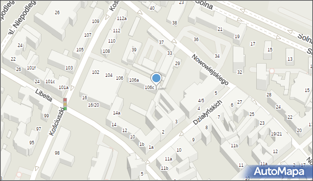 Poznań, Kościuszki Tadeusza, gen., 106d, mapa Poznania