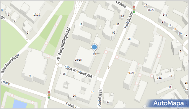 Poznań, Kościuszki Tadeusza, gen., 93, mapa Poznania