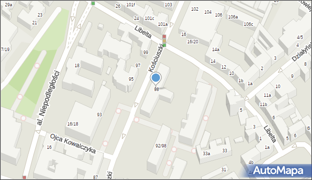 Poznań, Kościuszki Tadeusza, gen., 98, mapa Poznania