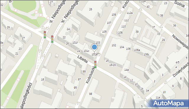 Poznań, Kościuszki Tadeusza, gen., 101a, mapa Poznania