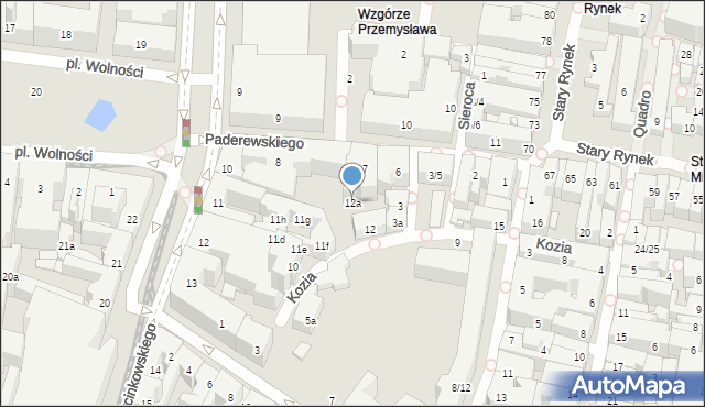 Poznań, Kozia, 12a, mapa Poznania