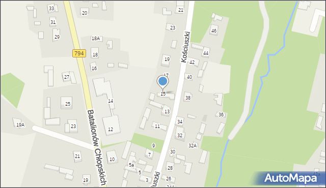 Pradła, Kościuszki Tadeusza, gen., 15, mapa Pradła