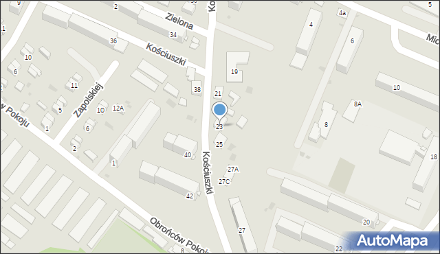 Praszka, Kościuszki Tadeusza, gen., 23, mapa Praszka