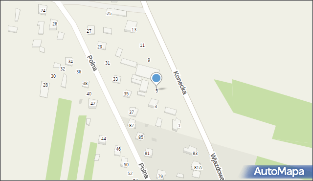 Proćwin, Konecka, 5, mapa Proćwin