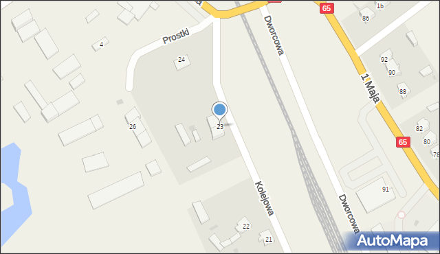 Prostki, Kolejowa, 23, mapa Prostki