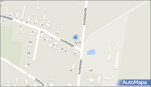 Prószków, Korfantego Wojciecha, 33, mapa Prószków