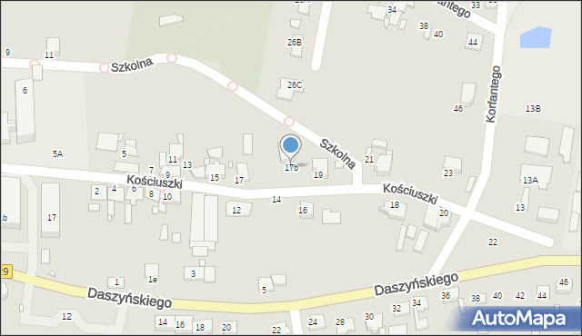 Prószków, Kościuszki Tadeusza, gen., 17b, mapa Prószków