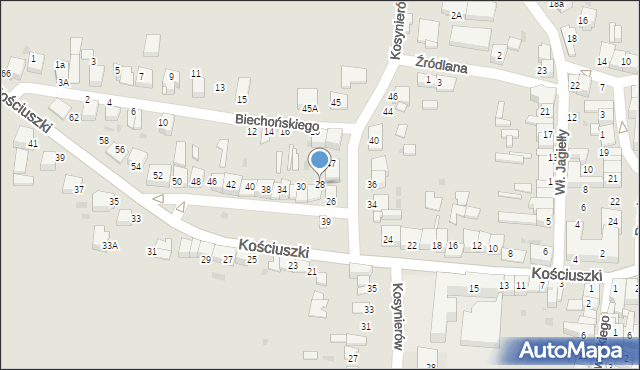 Proszowice, Kościuszki Tadeusza, gen., 28, mapa Proszowice