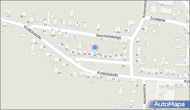 Proszowice, Kościuszki Tadeusza, gen., 42, mapa Proszowice