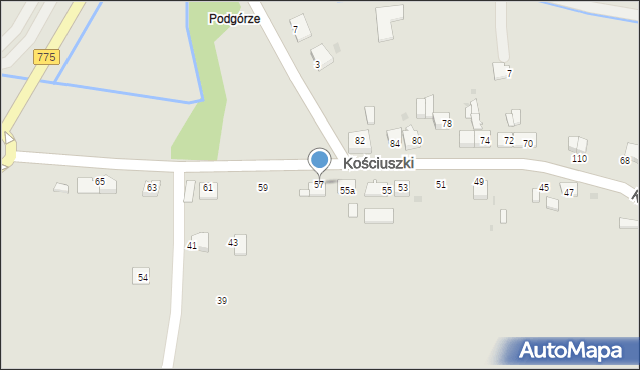 Proszowice, Kościuszki Tadeusza, gen., 57, mapa Proszowice