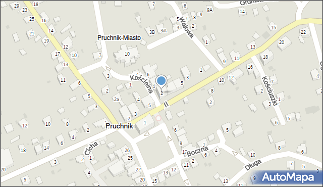 Pruchnik, Kościelna, 2, mapa Pruchnik