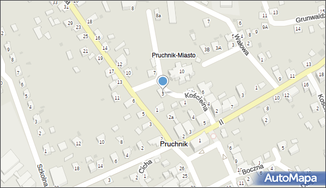 Pruchnik, Kościelna, 3, mapa Pruchnik