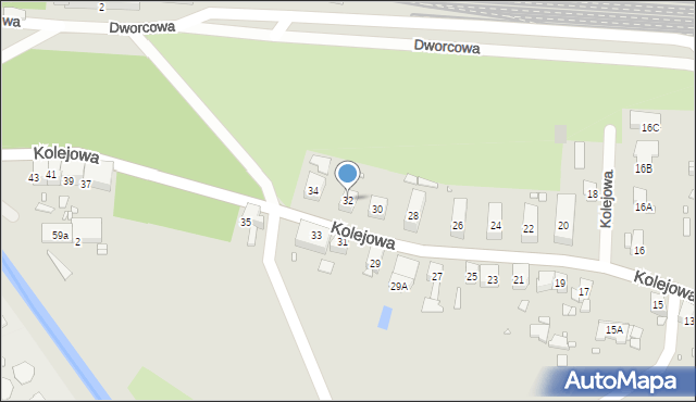 Prudnik, Kolejowa, 32, mapa Prudnik