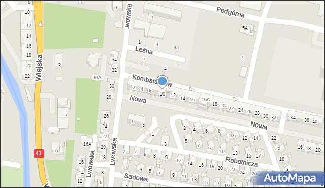 Prudnik, Kombatantów, 10, mapa Prudnik