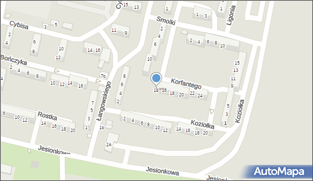 Prudnik, Korfantego Wojciecha, 14, mapa Prudnik