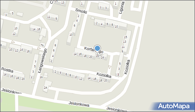 Prudnik, Korfantego Wojciecha, 22, mapa Prudnik