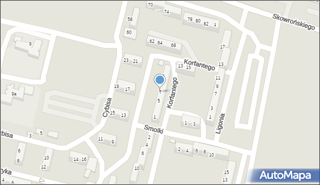 Prudnik, Korfantego Wojciecha, 7, mapa Prudnik