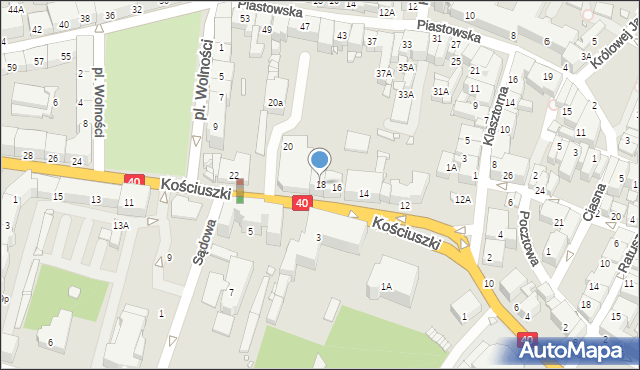 Prudnik, Kościuszki Tadeusza, gen., 18, mapa Prudnik