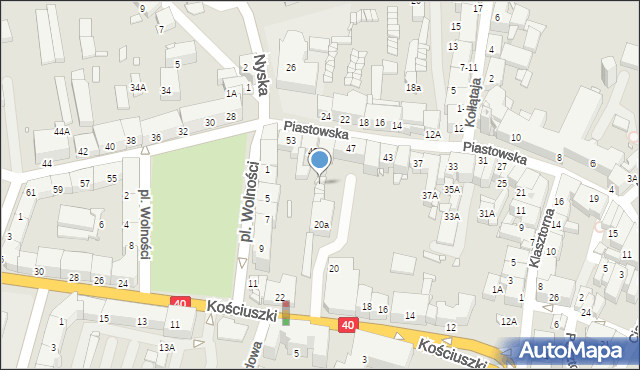 Prudnik, Kościuszki Tadeusza, gen., 20d, mapa Prudnik