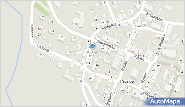 Prusice, Kolejowa, 24A, mapa Prusice