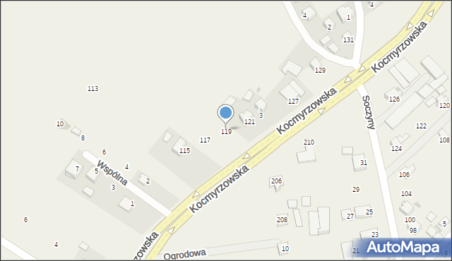 Prusy, Kocmyrzowska, 119, mapa Prusy