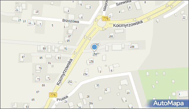 Prusy, Kocmyrzowska, 158, mapa Prusy