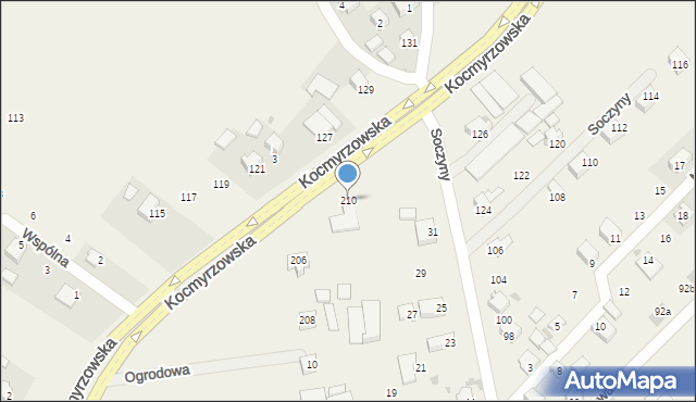 Prusy, Kocmyrzowska, 210, mapa Prusy