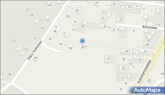 Prusy, Kocmyrzowska, 93, mapa Prusy
