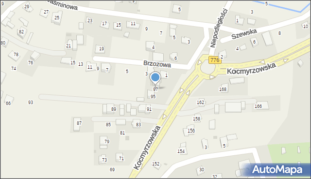 Prusy, Kocmyrzowska, 97, mapa Prusy