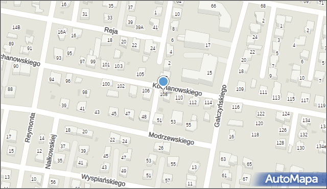 Pruszcz Gdański, Kochanowskiego Jana, 108, mapa Pruszcz Gdański