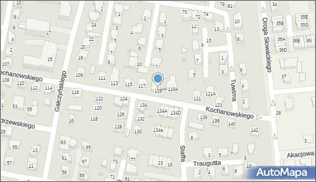 Pruszcz Gdański, Kochanowskiego Jana, 119, mapa Pruszcz Gdański