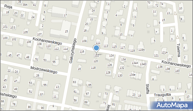 Pruszcz Gdański, Kochanowskiego Jana, 122, mapa Pruszcz Gdański