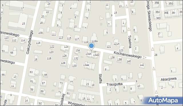 Pruszcz Gdański, Kochanowskiego Jana, 134B, mapa Pruszcz Gdański