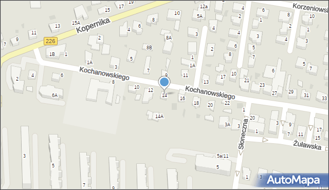 Pruszcz Gdański, Kochanowskiego Jana, 14, mapa Pruszcz Gdański