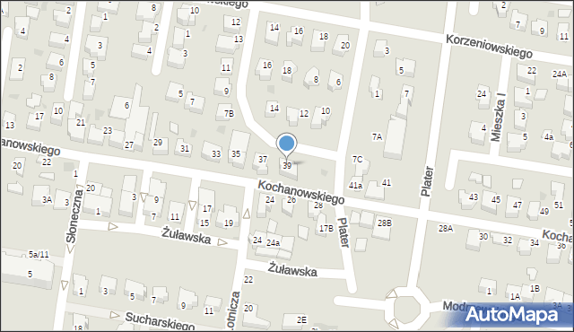Pruszcz Gdański, Kochanowskiego Jana, 39, mapa Pruszcz Gdański