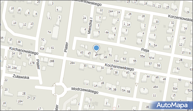 Pruszcz Gdański, Kochanowskiego Jana, 47, mapa Pruszcz Gdański