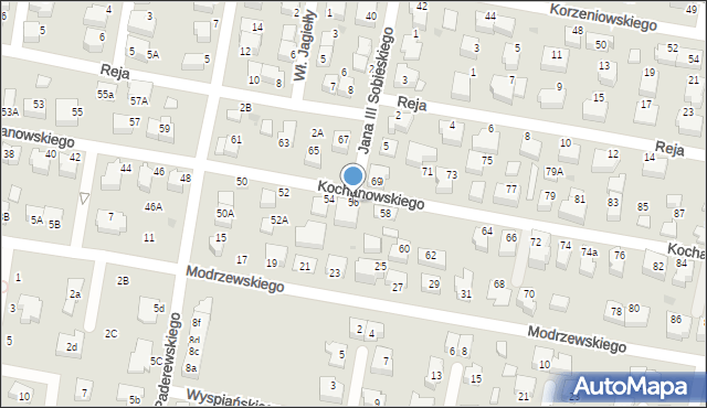 Pruszcz Gdański, Kochanowskiego Jana, 56, mapa Pruszcz Gdański