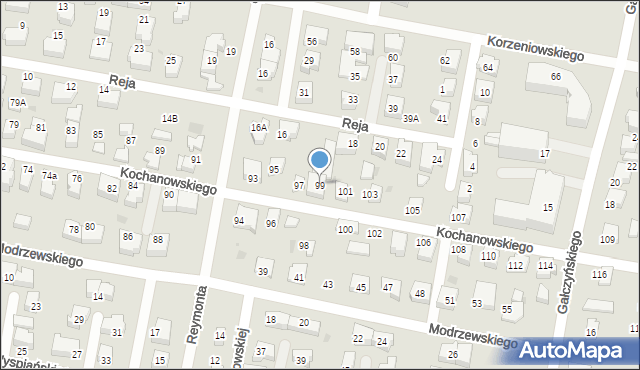 Pruszcz Gdański, Kochanowskiego Jana, 99, mapa Pruszcz Gdański